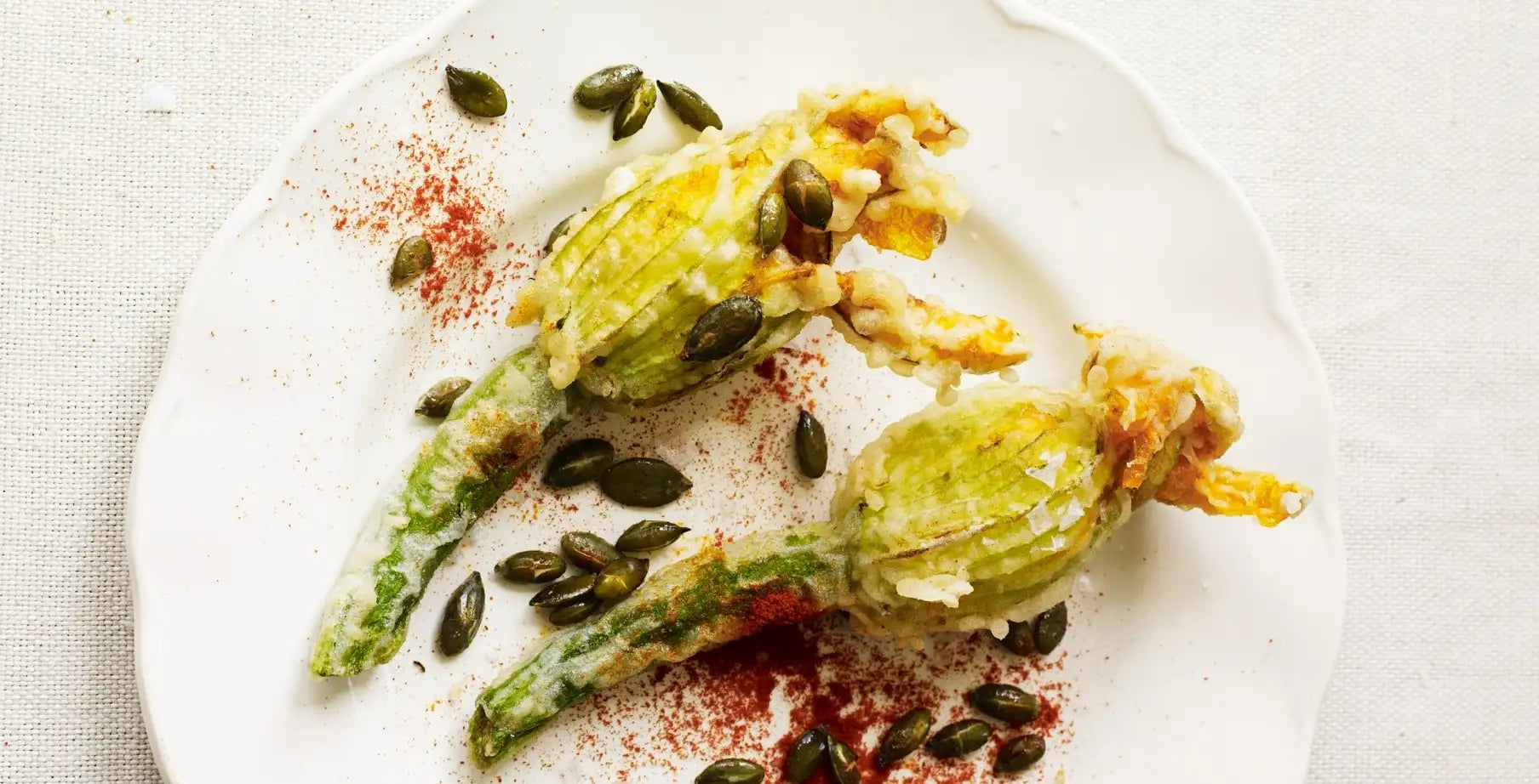 Courgette Flowers with Salt Cod