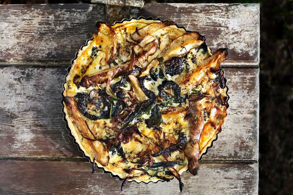 Gill Meller: Jerusalem Artichoke, Kale and Blue Cheese Tart