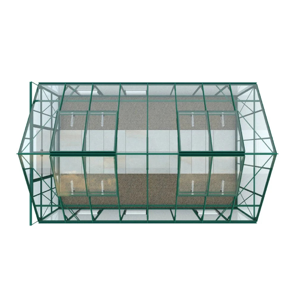 10x16 Premium Greenhouse green top