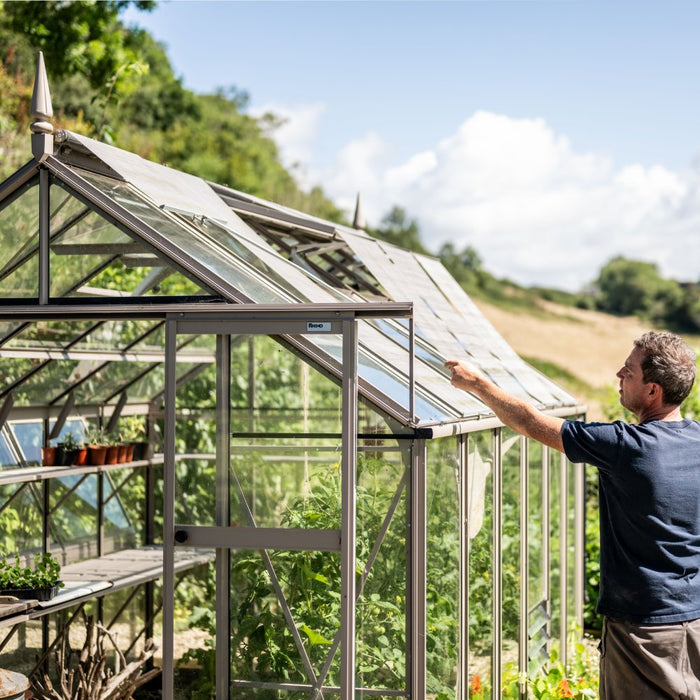 Man pulling down 6ft-7ft-8ft roof blind