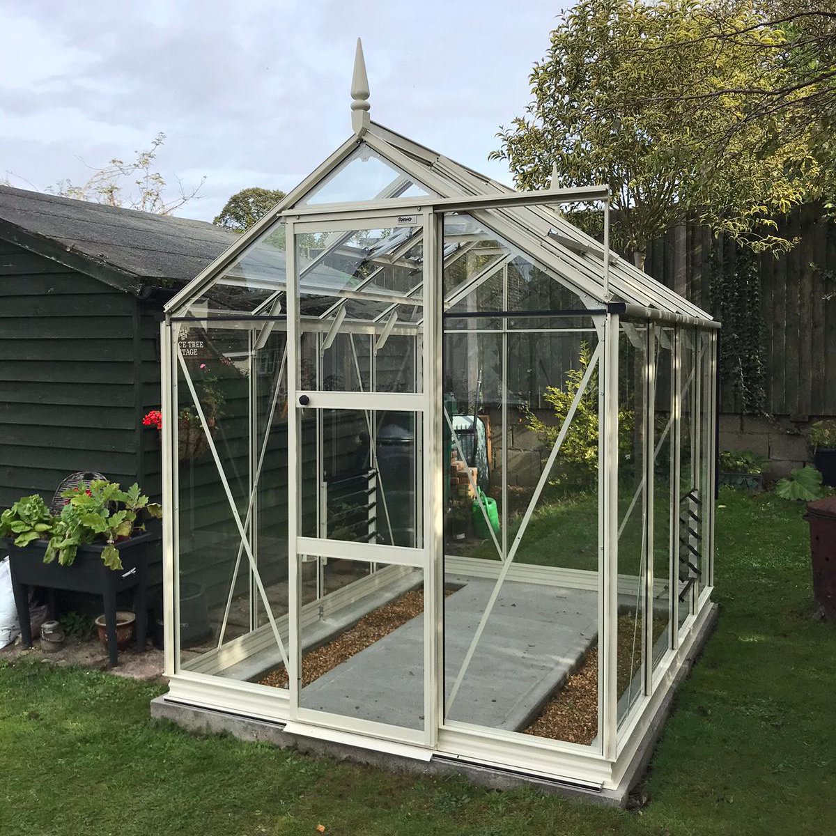 6x8 Premium Rhino Greenhouse Antique Ivory