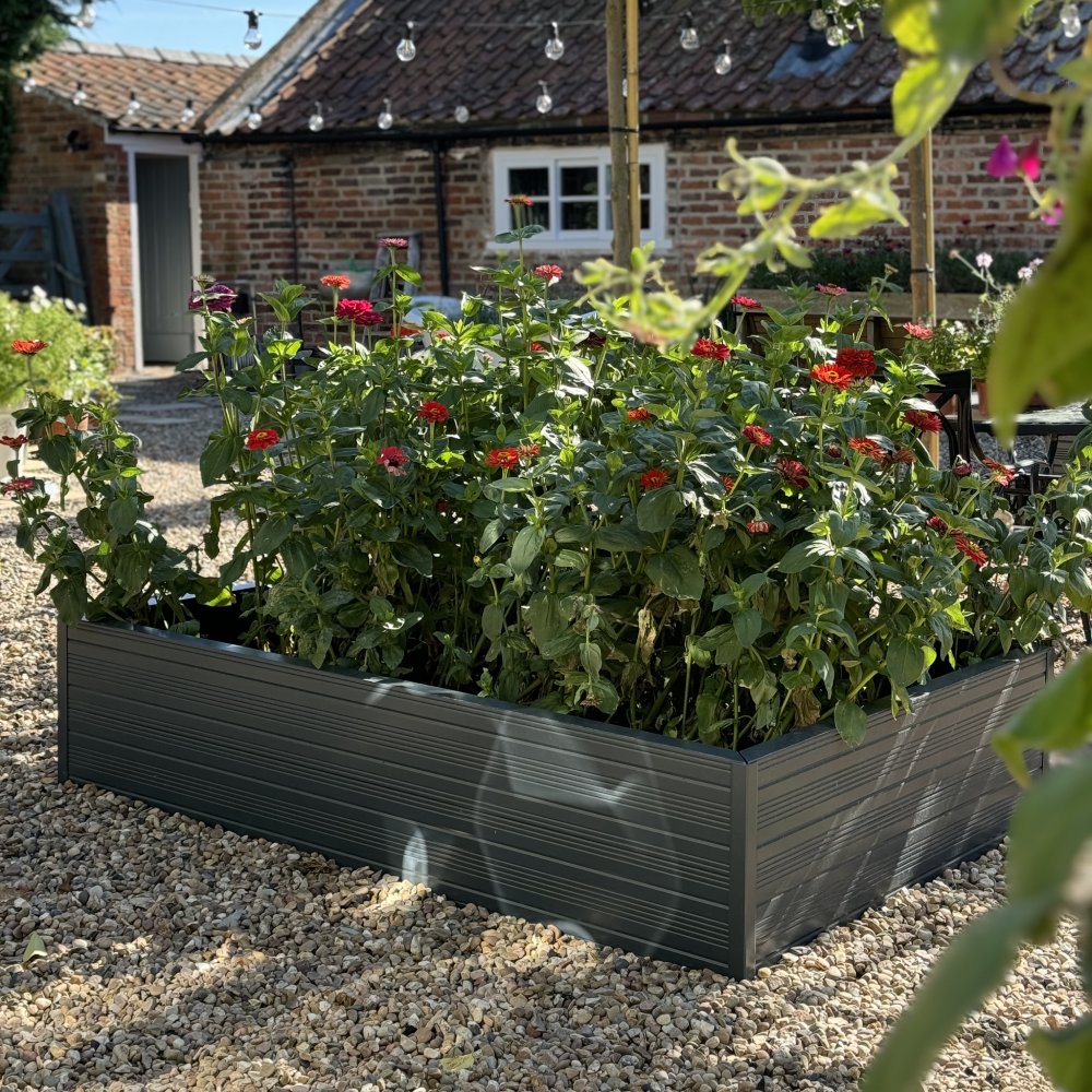 raised bed in midnight slate - 4x6