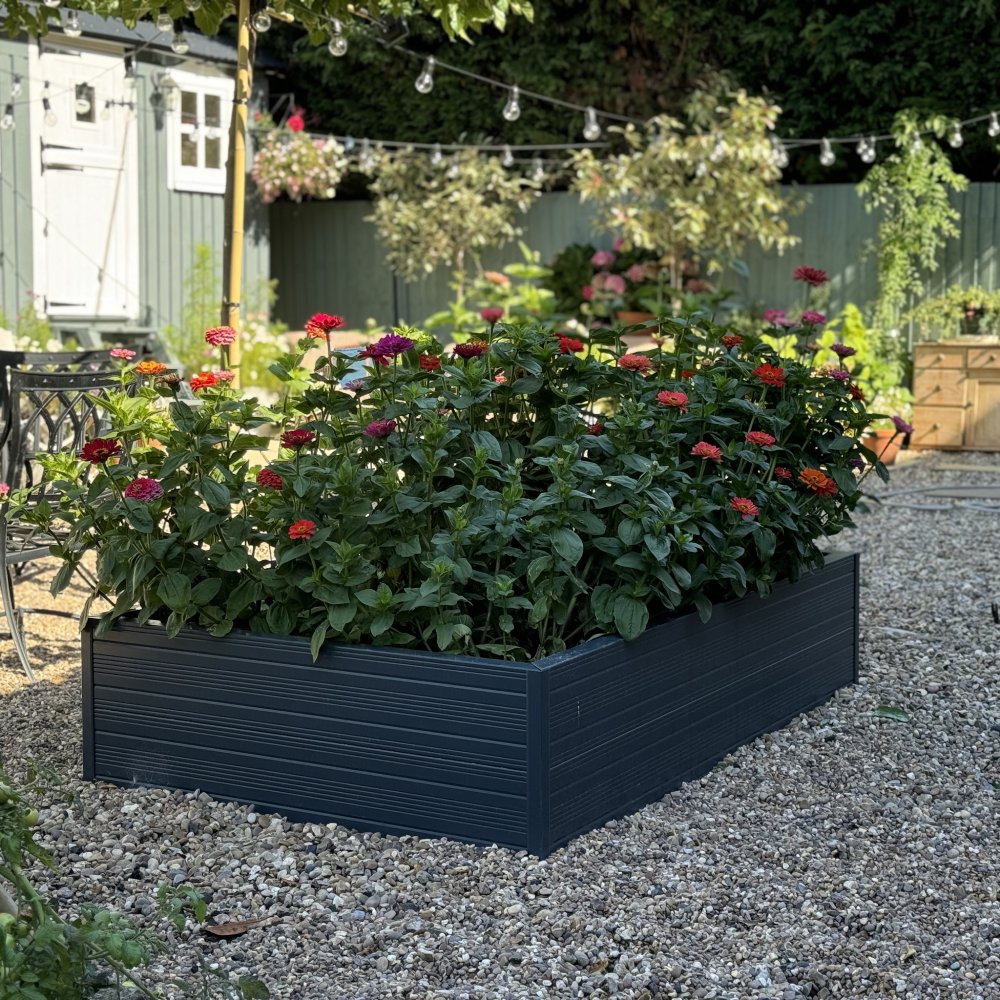 raised bed in midnight slate - 4x6